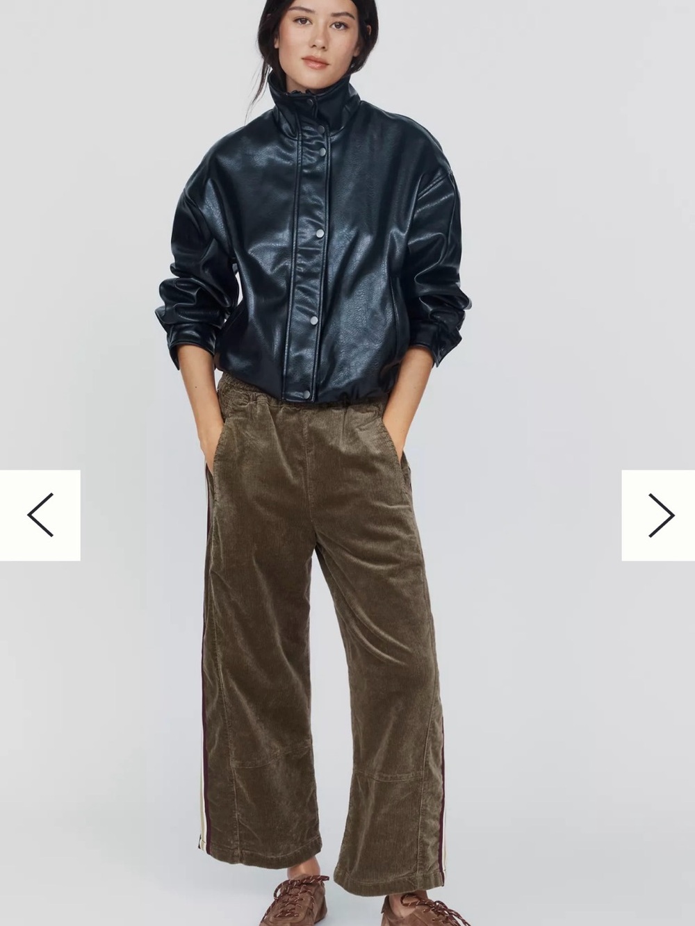 Anthropologie Pilcro Izzie Pull on barrel pants in corduroy with side stripes - Picture 2 of 7